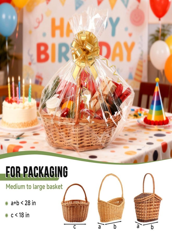 Philbinden 6 PCS 30 x 40 Inch Extra Large Cellophane Gift Bags,Includes 6 PCS Pull Gift Bows - Clear Cello Gift Bags for Gift Baskets Baby Shower Birthday Wedding Party favor - Image 5